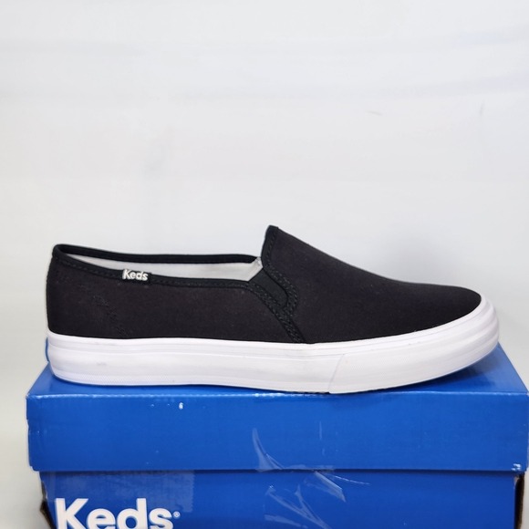 Keds Shoes - Keds Double Decker Canvas Sneakers Womens Size 7.5 Black Slip-On Shoes Noir